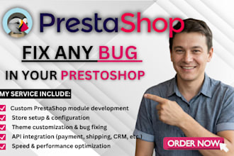 develop prestashop module, store setup, configuration, theme, api integration