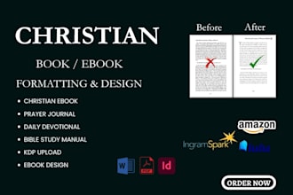 edit, format, design christian ebook, christian book formatting, prayer journal