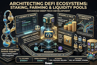 develop defi features like staking, farming and liquidity pools