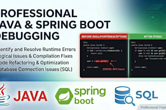 debug and fix errors in your java and spring boot code