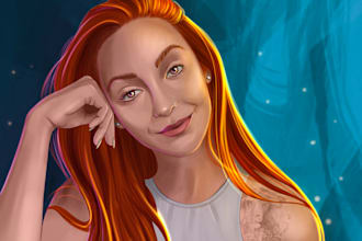 draw a custom portrait illustration from your photo