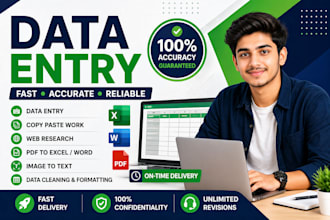 do data entry, web research, excel spreadsheet and typing jobs