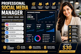 professionally manage your insta, tiktok, fb, x and linkedin accounts
