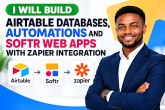 build airtable databases, automations and softr web apps with zapier integration