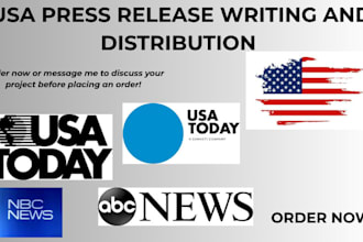 write a USA press release, distribute to premium USA sites