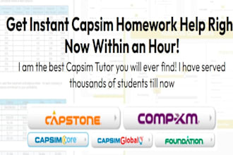 help you in capsim capstone rounds, comp xm,  capsimcore globaldna tutor