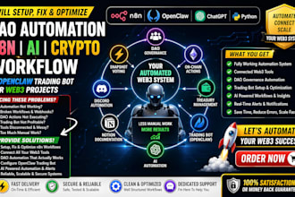setup fix dao automation n8n ai crypto workflow, openclaw trading bot for web3