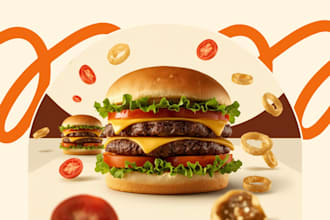 do eye catching burger poster and fast food design
