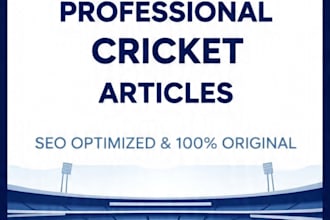 write SEO cricket blog articles for your website