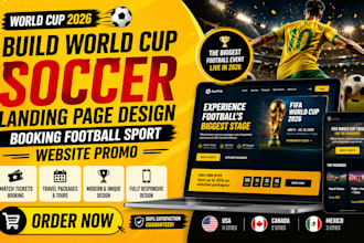 build world cup soccer landing page design booking football sport website promo