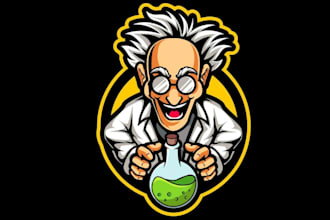 draw science lab mascot logo design with express delivery