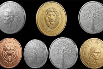 sculpt 3d coin model, bas relief medallion, stl for 3d printing and cnc