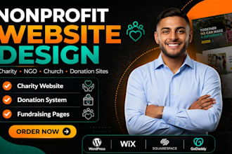 non profit website, ngo, 501c3, donation, charity website on wordpress, wix
