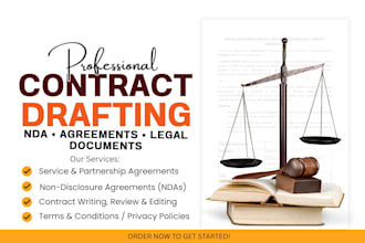 write, review and edit business contract agreements, nda, and legal documents