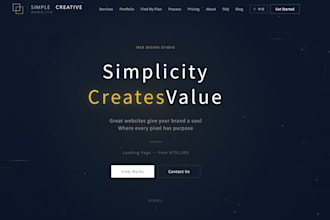 design and develop a landing page