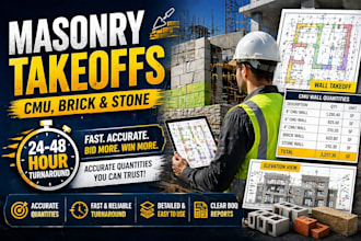 provide precise masonry and brick takeoff for US construction