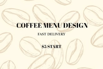 design modern cafe branding, menu and logo