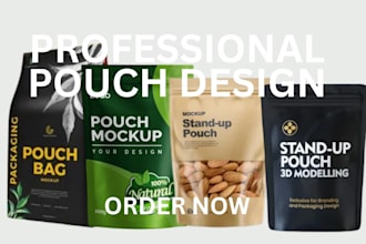 create premium pouch packaging design for amazon and ecommerce brands