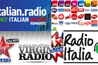 officially play your song and ads on france, italy radio live