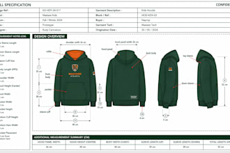 design streetwear streetwear clothing tech pack for your brand