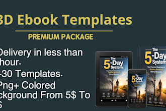 create 3d ebook cover mockup with png and custom colors in lattest than 1 hour