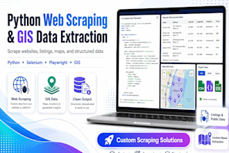 do python web scraping, data extraction, and gis scraping