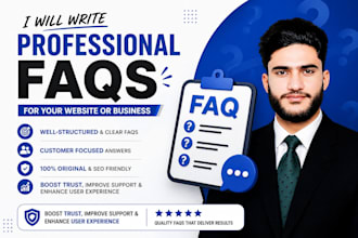 write professional faqs for your website or business