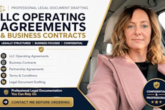 draft llc operating agreements, contracts, and business legal documents
