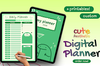 design minimalist and pretty digital planners and journals with cover