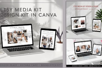 design professional etsy media kit in canva for brand collaborations
