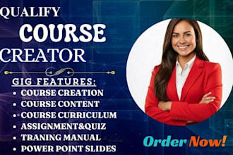 create a professional online course content, curriculum and modules