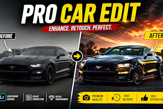 car edit, retouch and enhance your photo using lightroom pro