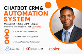 setup manychat zoho CRM and zapier automation system