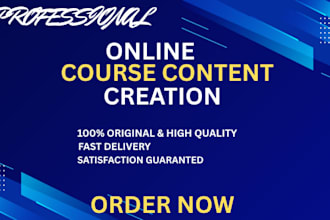 create online course content, course creation, curriculum and ppt
