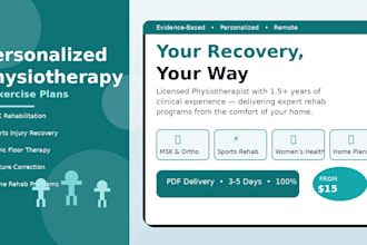 create a personalized physiotherapy and home exercise or workout plan