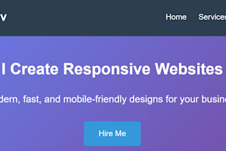 create a responsive website using HTML, CSS and javascript