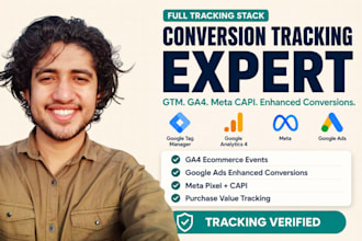 setup ga4, GTM, meta pixel capi and google ads conversion tracking