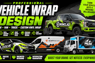 create car wrap design, van wrap design, truck wrap design custom vinyl car wrap