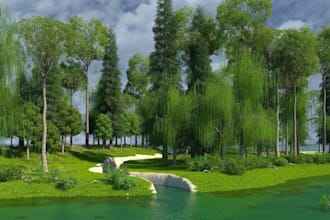 create realistic 3d golf course design for games and visualization