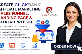 create clickbank affiliate marketing sales funnel landing page affiliate website