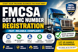 handle your fmca dot mc number registration and trucking compliance