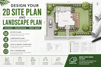 design your 2d site plan and landscape plan