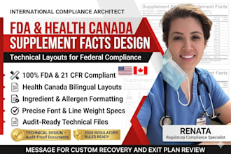 design your fda and health canada supplement facts and nutrition panels