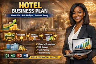 create a hotel business plan with ROI and investor presentation