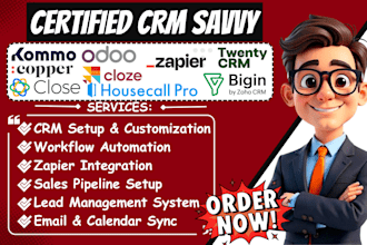 setup kommo copper crm close odoo cloze houscallpro bigin twenty crm zapier