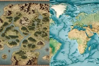 create 3d terrain, shaded relief map and custom topographic site model
