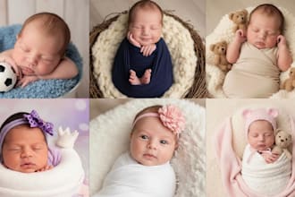 realistic newborn and baby photoshoot using ai