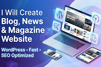 create a blog, newspaper, and magazine website in wordpress