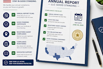 prepare and file your USA llc annual report and registered agent compliance docs