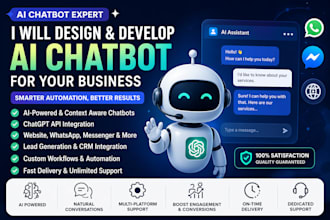design and develop ai chatbot for your business using chatgpt, API
